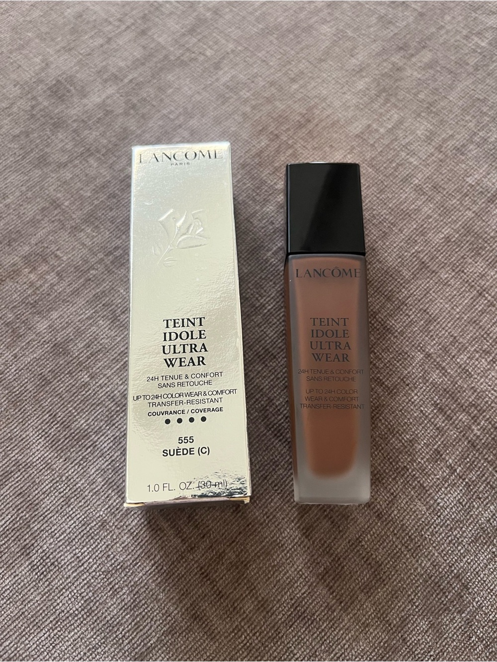 NEW Lancome Teint Idole Ultra Wear 555 Suede (C) 1 fl.oz./30 ml